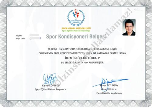 Sport Conditioner Certification Spor Kondisyonerligi Sertifikasi